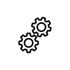Gear icon template in line art style on white background, Gear symbol vector sign isolated on white background illustration for graphic and web design