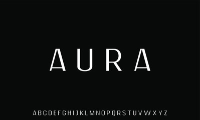 AURA LUXURY AND ELEGANT FONT DISPLAY ALPHABET VECTOR