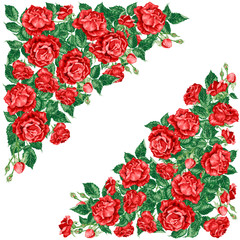 Vector angle frame with roses