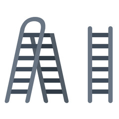 Stairs. Set of steel ladder. Simple stairway for climbing up. Rural tool with steps. Flat illustration isolated on white background