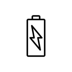 Battery icon isolated in line art style on white background, Vector illustration Eps 10