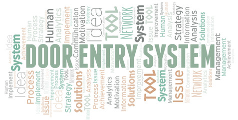 Door Entry System typography vector word cloud.