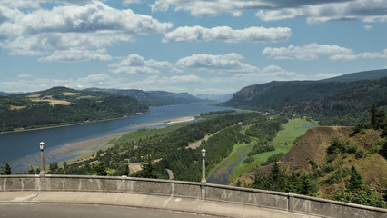 View of Columbia river valley in Oregon 