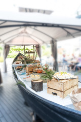 Luxury catering by the pool, food bloggers event, banquet, wedding, festive, hotel brunch buffet