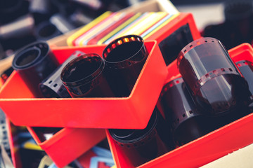 Rolls Of Negative Film And Frame Slide Mounts.