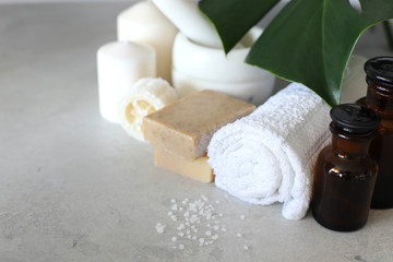 Natural skin care products. Products for Spa and massage.