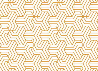 Motif géométrique abstrait avec des rayures, des lignes. Fond vectorielle continue. Ornement blanc et or. Conception graphique en treillis simple