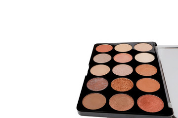 Make-up palette isolated on white background. top view