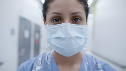 Nurse with mask during the Coronavirus pandemic.