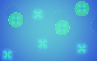 Abstract celestial space background in muted shades of blue and green