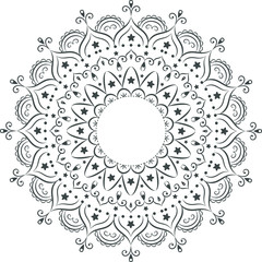 Islamic mandala sketch for coloring 