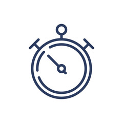 Stopwatch thin line icon. Timer, buttons, deadline isolated outline sign. Time management or planning concept. Vector illustration symbol element for web design and apps