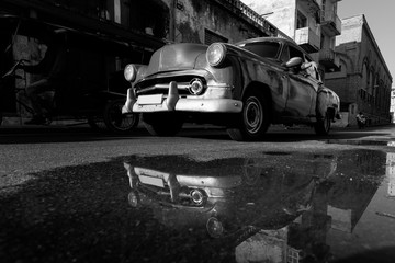 Classic old car on streets of Havana, Cuba