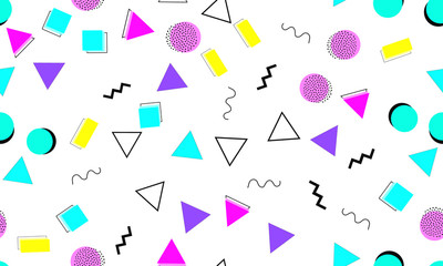 Memphis Seamless Pattern. Fun Background. Vector