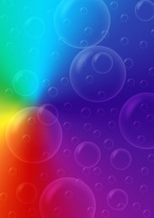 abstract background with bubbles on rainbow colors gradient background