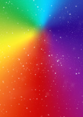 Fototapeta na wymiar rainbow gradient sky with stars, cosmos illustration abstract background 