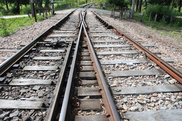 Fototapeta na wymiar sad train track