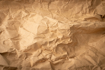 Wrinkled Kraft Paper Texture, Brown Vintage Paper Background