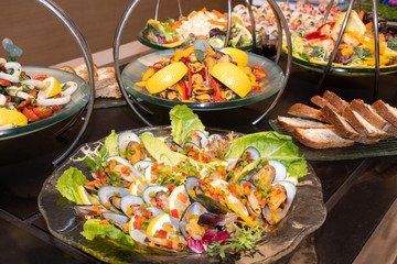 Food Buffet Catering Dining Eating Party Sharing Concept, Easter brunch buffet in a hotel or event