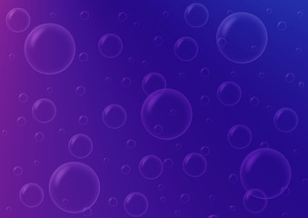 abstract background with bubbles on blue purple gradient background