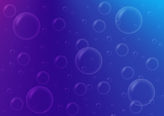 abstract background with bubbles on blue purple gradient background