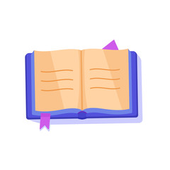 Template cartoon book with bookmark for illustration education. Academic and school knowledge,
