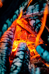 close up of a burning fire