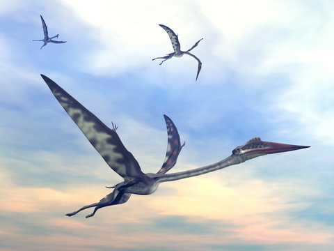 Prehistoric Reptile Of The Jurassic Period Flying Yellow Green Pterodactyl  With Grey Wings Funny Character Stock Illustration - Download Image Now -  iStock