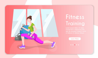 Fitness training. Female character.