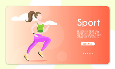 Young active women running marathon.