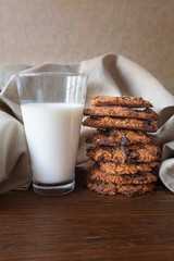 Oat home cookies with milk
