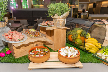 Obraz na płótnie Canvas Food Buffet Catering Dining Eating Party Sharing Concept, Easter brunch buffet in a hotel or event