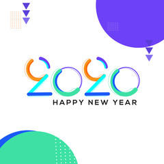 Minimal 2020 new year typography design abstract vector background, Design for the calendar, greeting cards, or print.