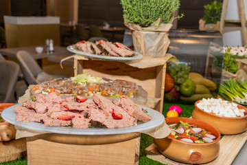 Food Buffet Catering Dining Eating Party Sharing Concept, Easter brunch buffet in a hotel or event