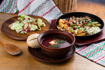 set of food and snacks on the table