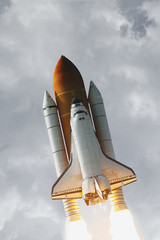 Rocket liftoff. The elements of this image furnished by NASA.