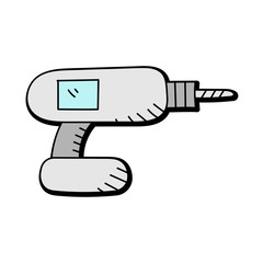 drill hand drawn vector design. construction icon