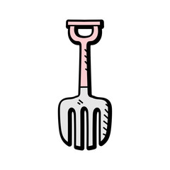 rake hand drawn vector design. construction icon