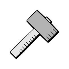 hammer hand drawn vector design. construction icon