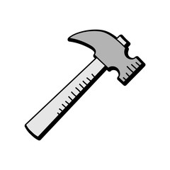 hammer hand drawn vector design. construction icon