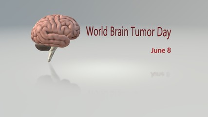 Brain cancer awareness banner. Modern 3D image for June awareness companies. World Brain Tumor Day.