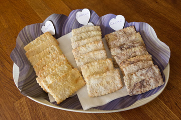 Little girl made cookies with 'I love you'