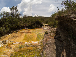 waterfall in the mountains