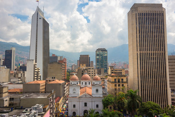 Fototapeta na wymiar Medellín, Antioquia / Colombia. November 22, 2018. Medellín is the capital of the mountainous province of Antioquia (Colombia). Nicknamed the 