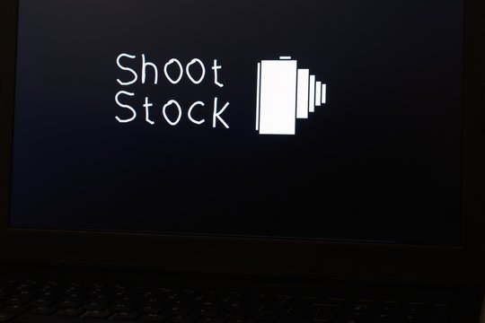 online shopping concept - text on laptop screen Shoot Stock