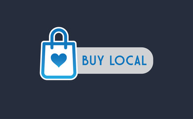 Buy local, support small business sticker. Popular Social Media design. Vector file.