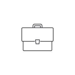 Portfolio vector line icon isolated on white in flat style. Case symbol. Briefcase outline illustration