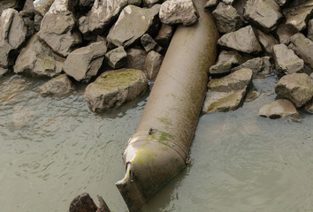 water pipe on the river