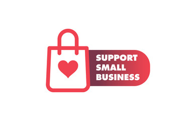 Support small business sticker. Popular Social Media design. Vector file. Buy local.