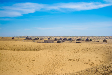 Fototapeta na wymiar desert of Jaisalmer the golden city, an ideal allure for travel enthusiasts, Sam Sand Dunes 